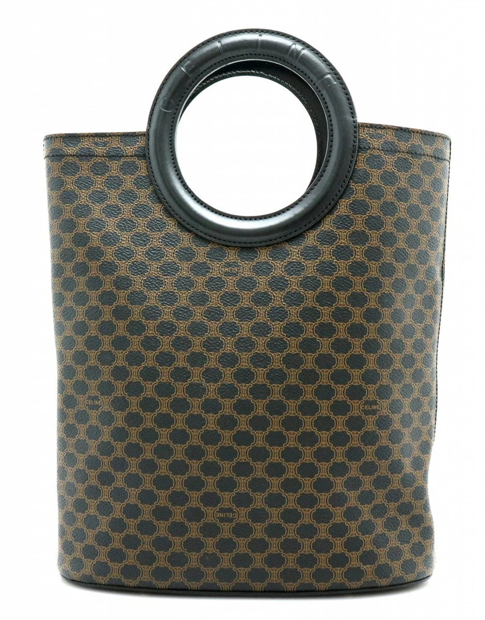 Celine Macadam handbag leather dark brown black